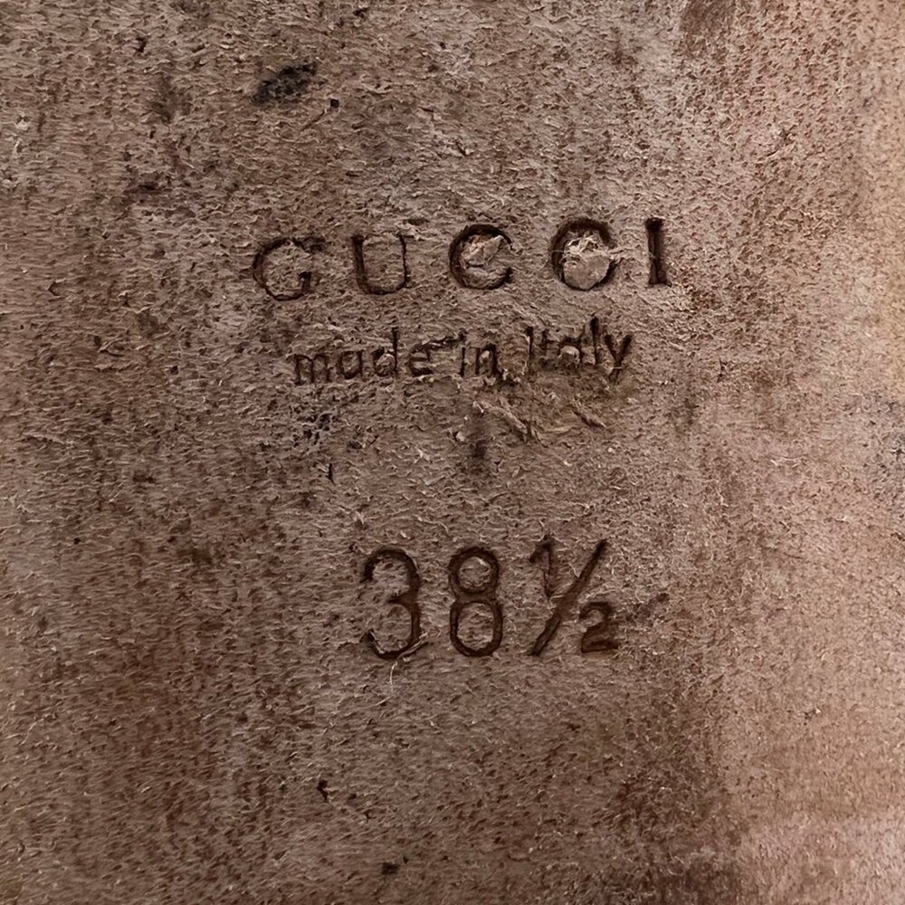 Gucci Monogram Heart Logo Thong Sandals Beige Gold Size EU 38.5 - Picture 7 of 9